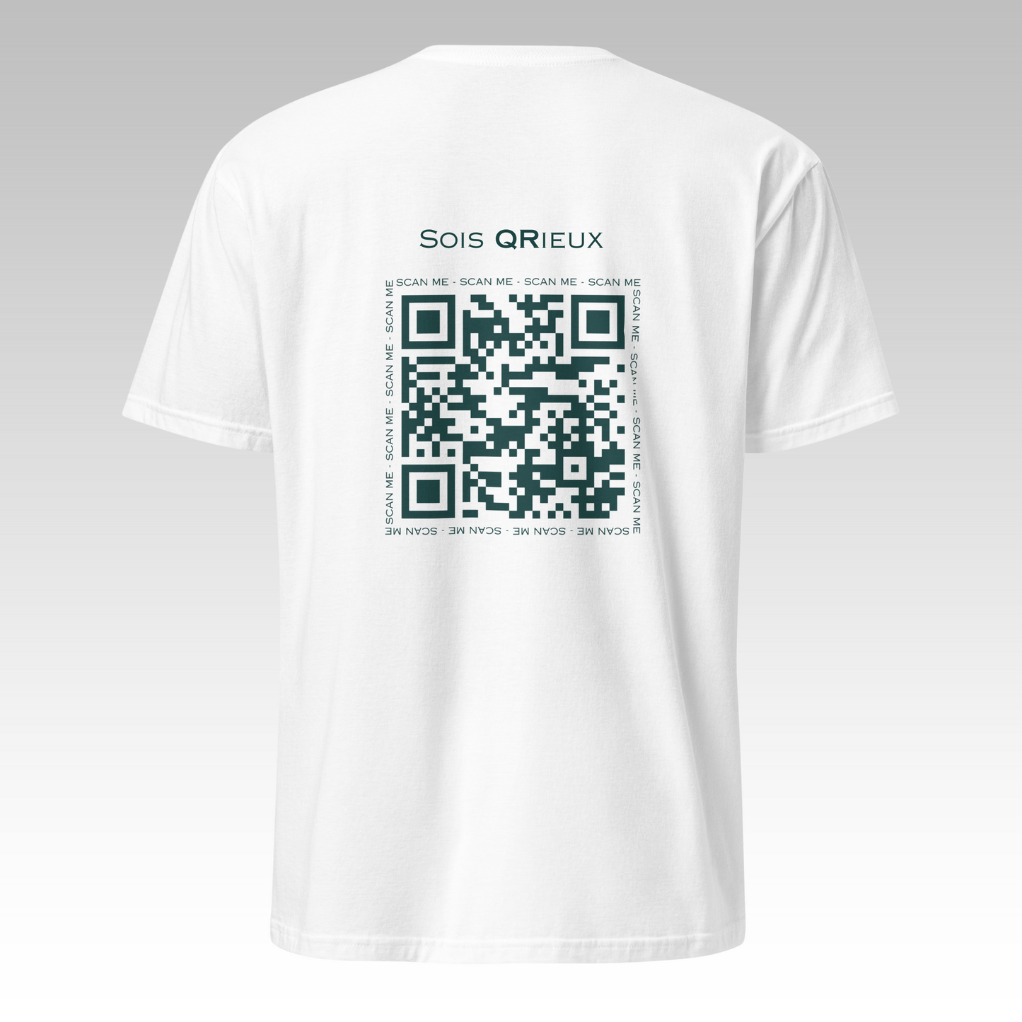 T-Shirt "Sois QRieux" Blanc/Vert