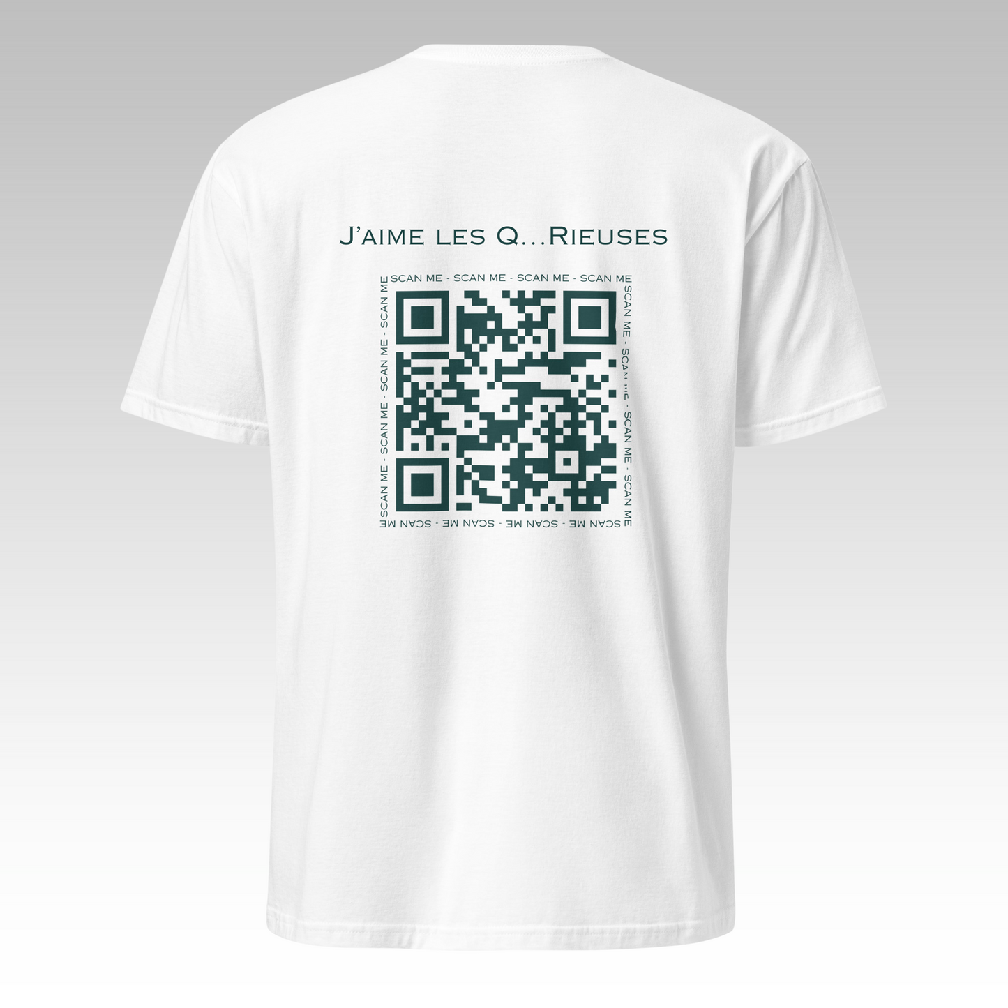 T-Shirt "J'aime les Q...Rieuses" Blanc/Vert