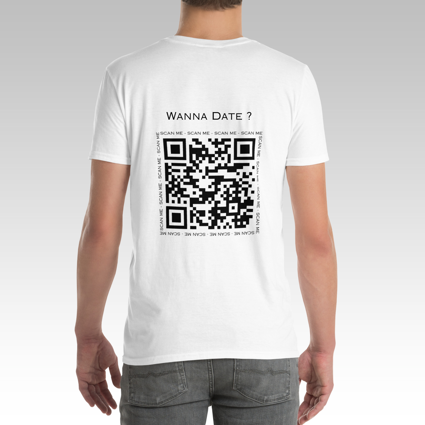 T-Shirt "Wanna Date ?" Blanc/Noir