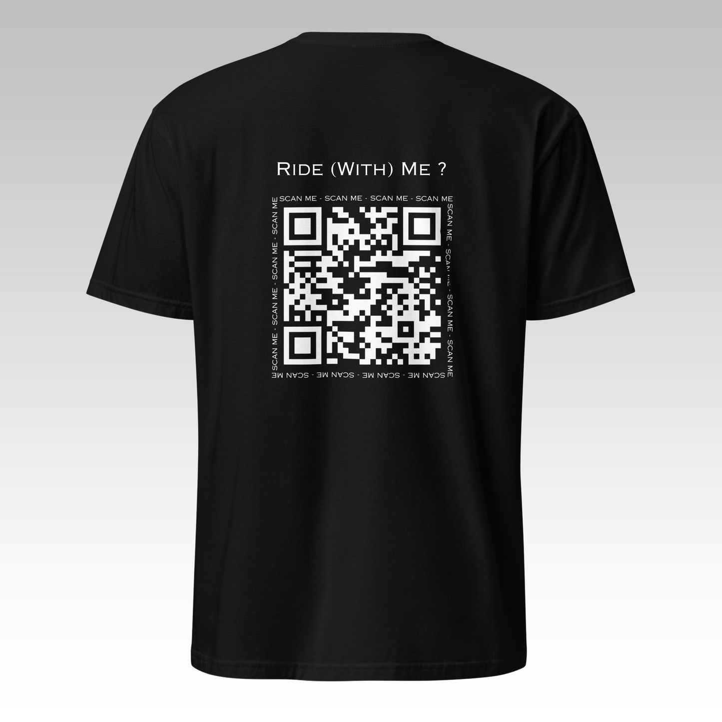 T-Shirt "Ride (with) Me?" Noir/Blanc
