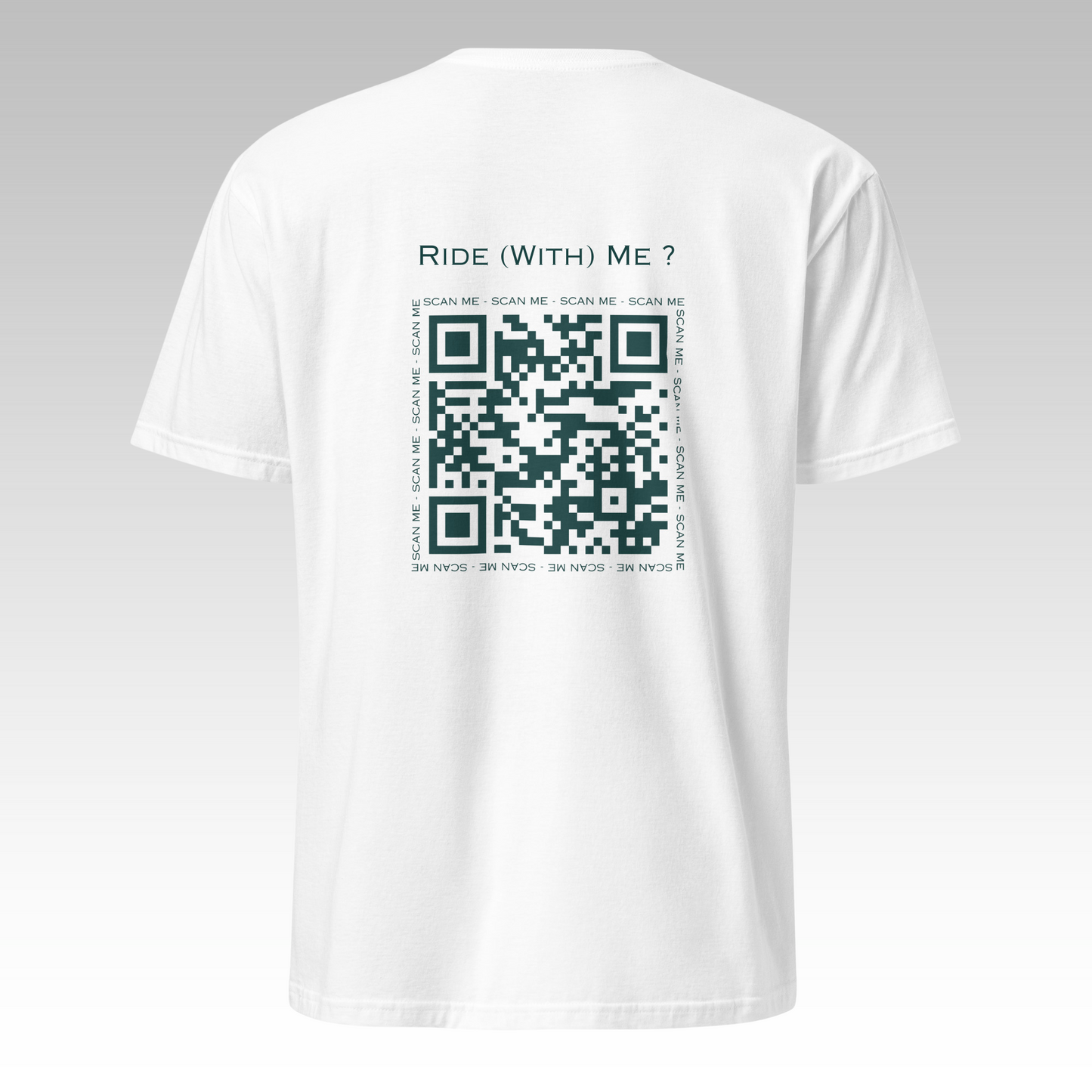 T-Shirt "Ride (with) Me?" Blanc/Vert