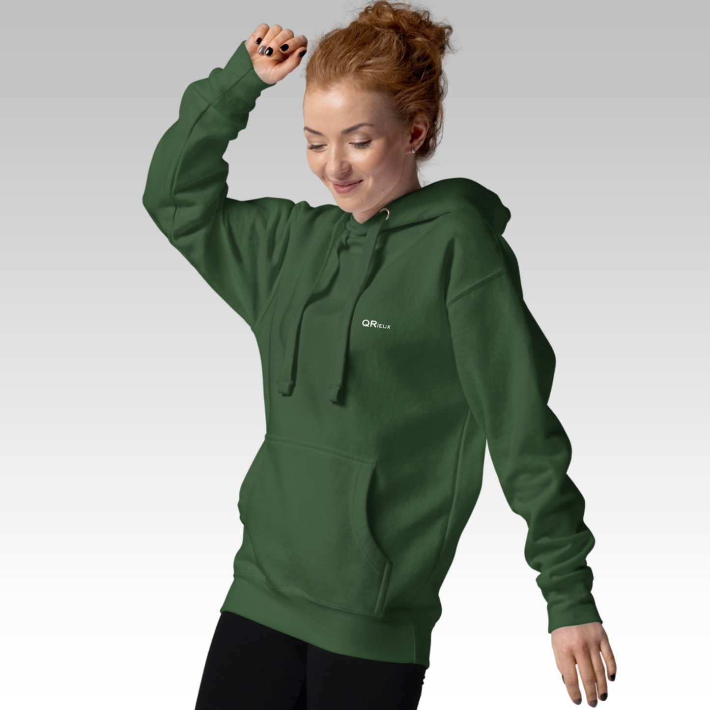 Sweat "Sois QRieux" Vert