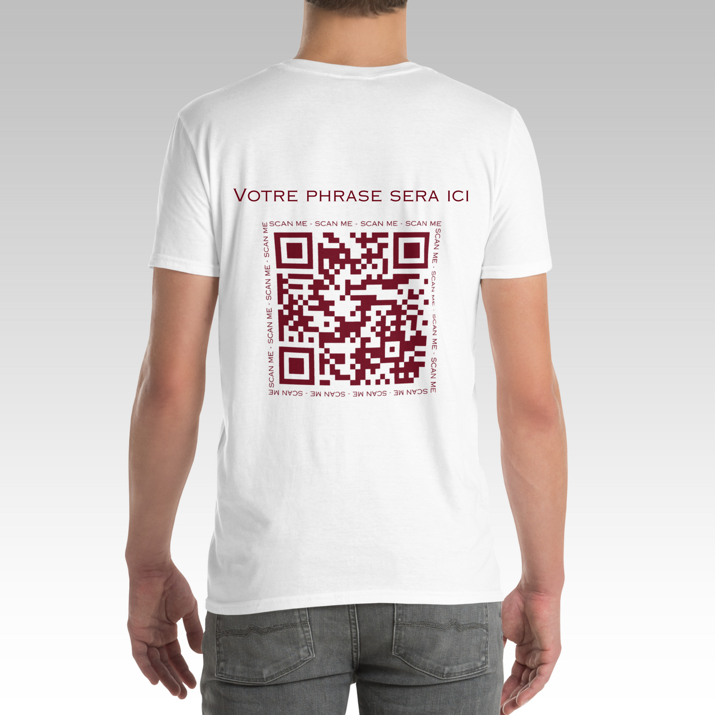 T-Shirt Personnalisable Blanc/Bordeaux