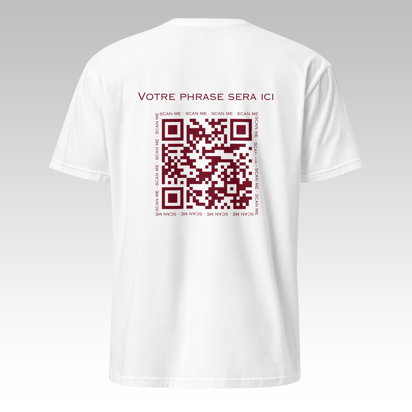 T-Shirt Personnalisable Blanc/Bordeaux