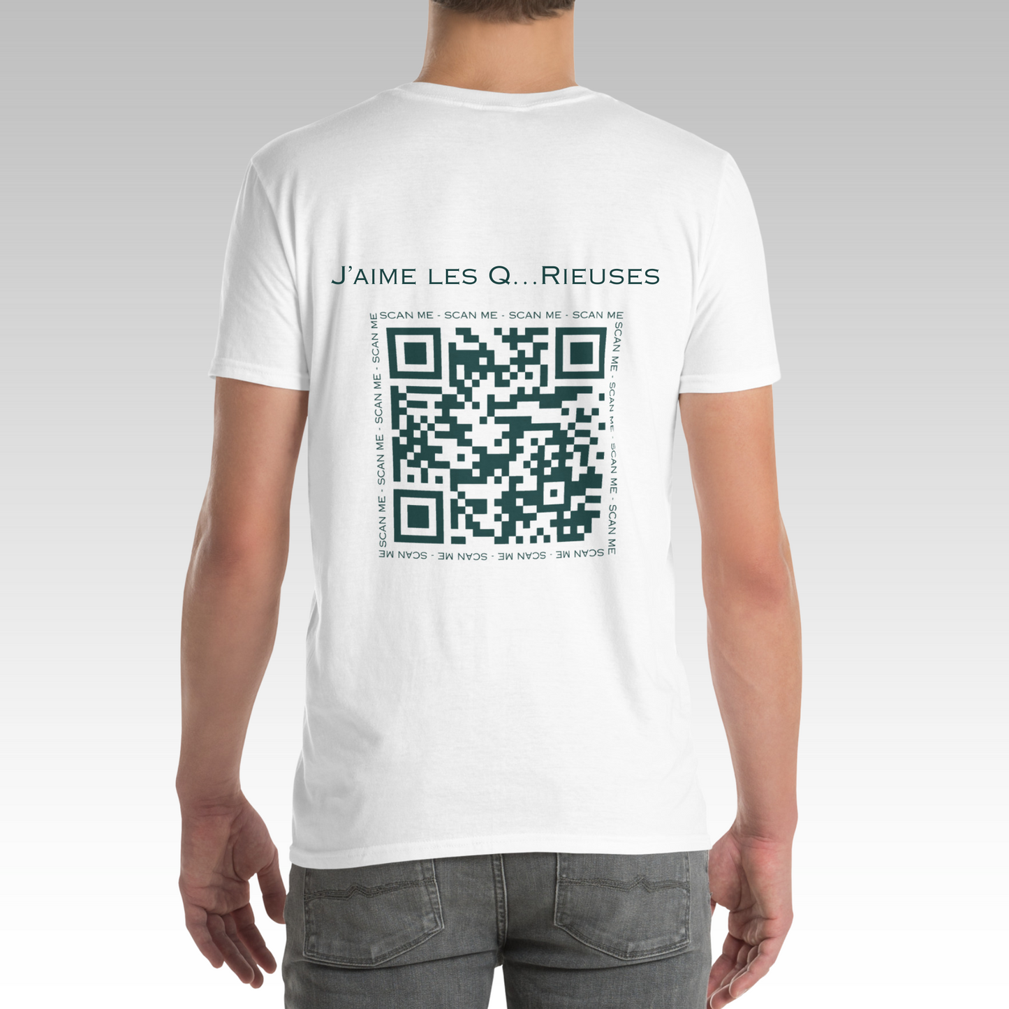 T-Shirt "J'aime les Q...Rieuses" Blanc/Vert