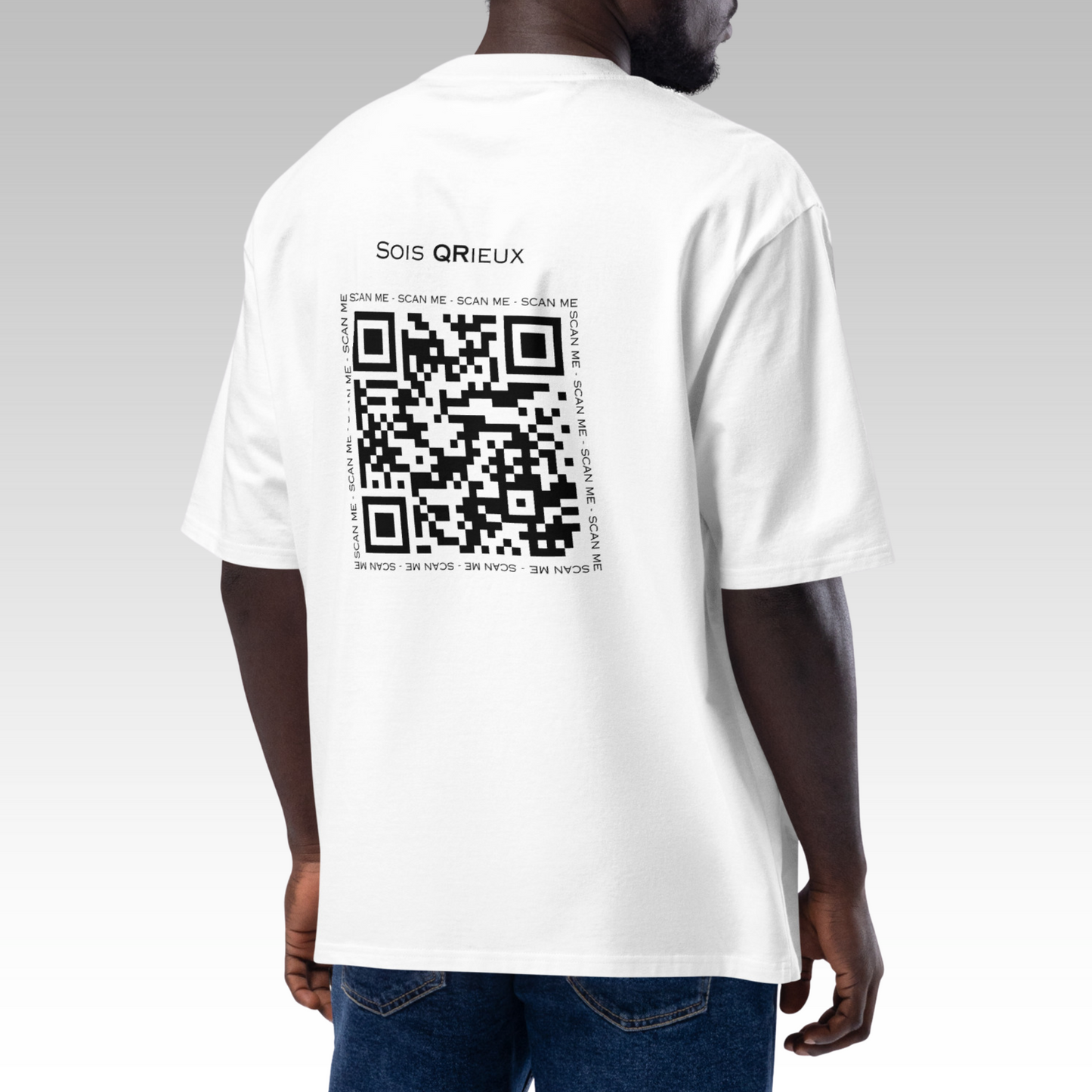 T-Shirt Oversize "Sois QRieux" Blanc