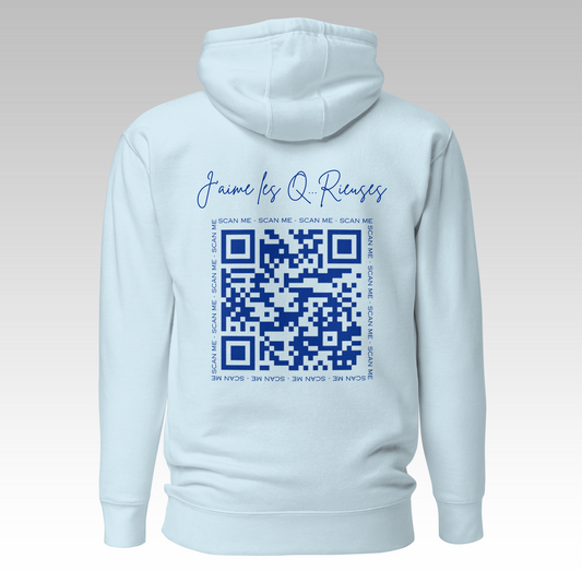 Sweat "J'aime les Q...Rieuses" Bleu