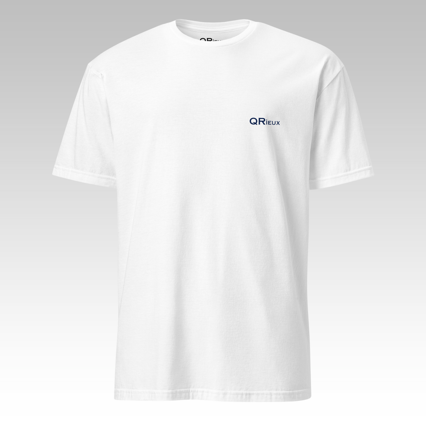T-Shirt "Sois QRieux" Blanc/Bleu
